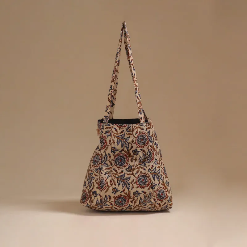 Beige - Handcrafted Fabric Jhola Bag  84 sold by Itokri
