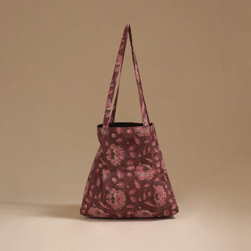 Brown - Handcrafted Fabric Jhola Bag 62 sold by Itokri