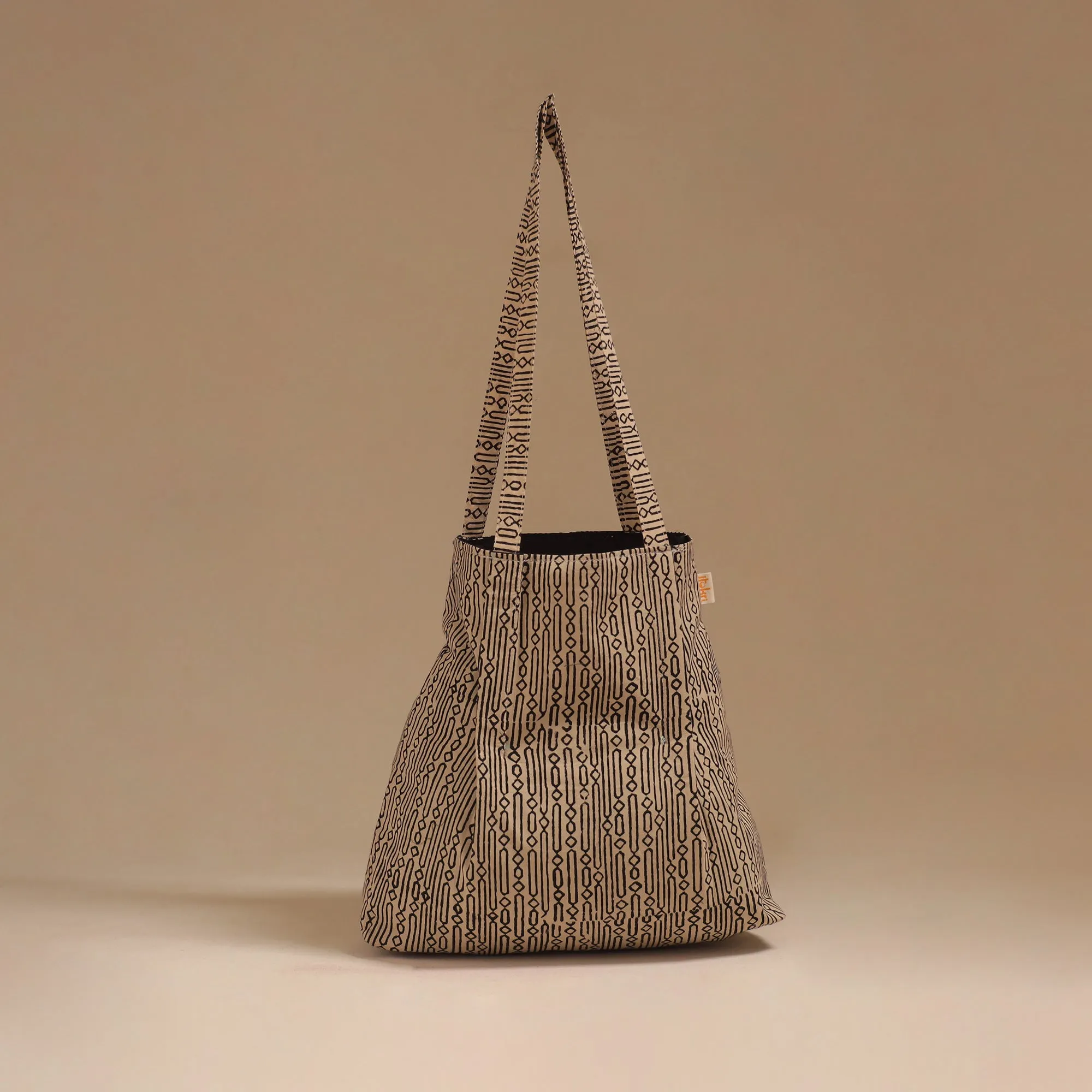 Beige - Handcrafted Fabric Jhola Bag 58 sold by Itokri