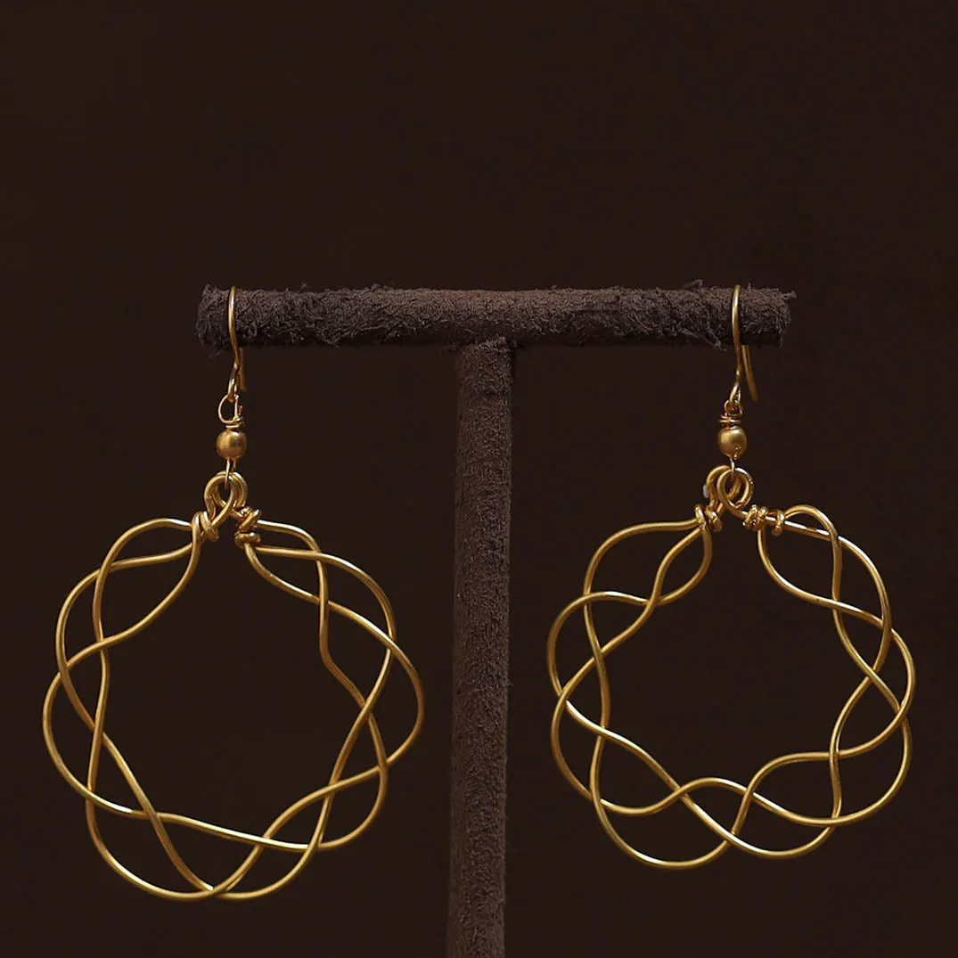 Yellow - Brass Metal Handcrafted Earrings 97 sold by Itokri product image thumbnail 2