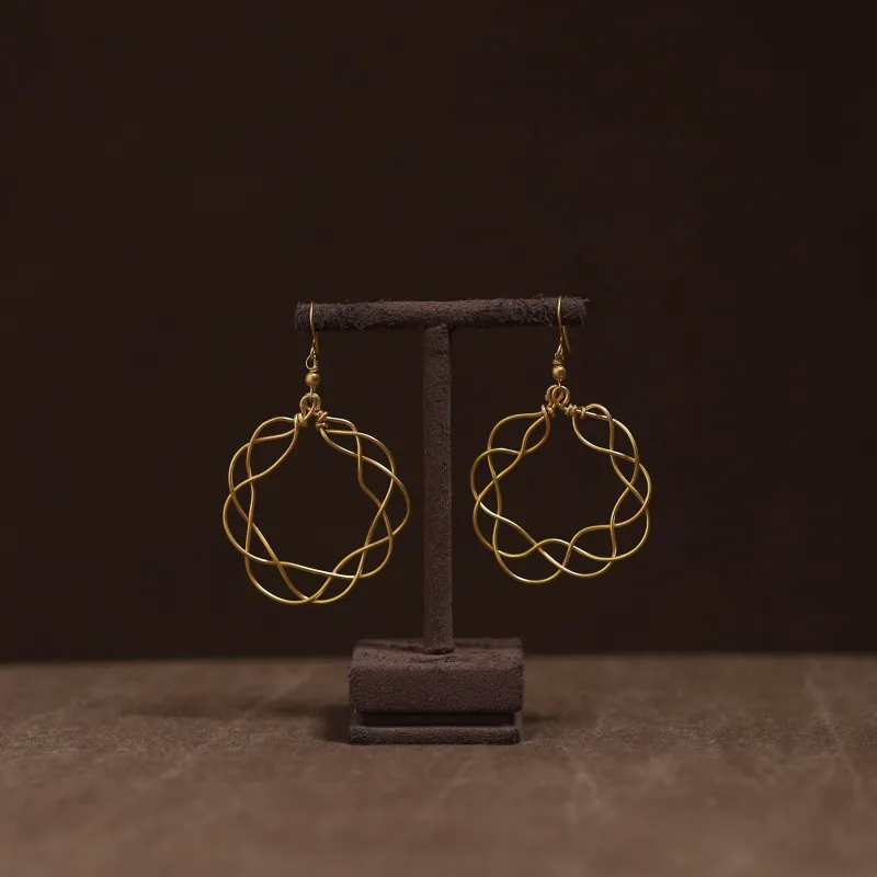 Yellow - Brass Metal Handcrafted Earrings 97 made by Itokri