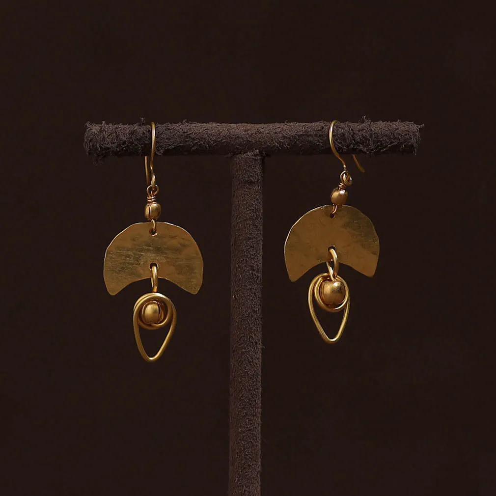 Yellow - Brass Metal Handcrafted Earrings 92 sold by Itokri product image thumbnail 2