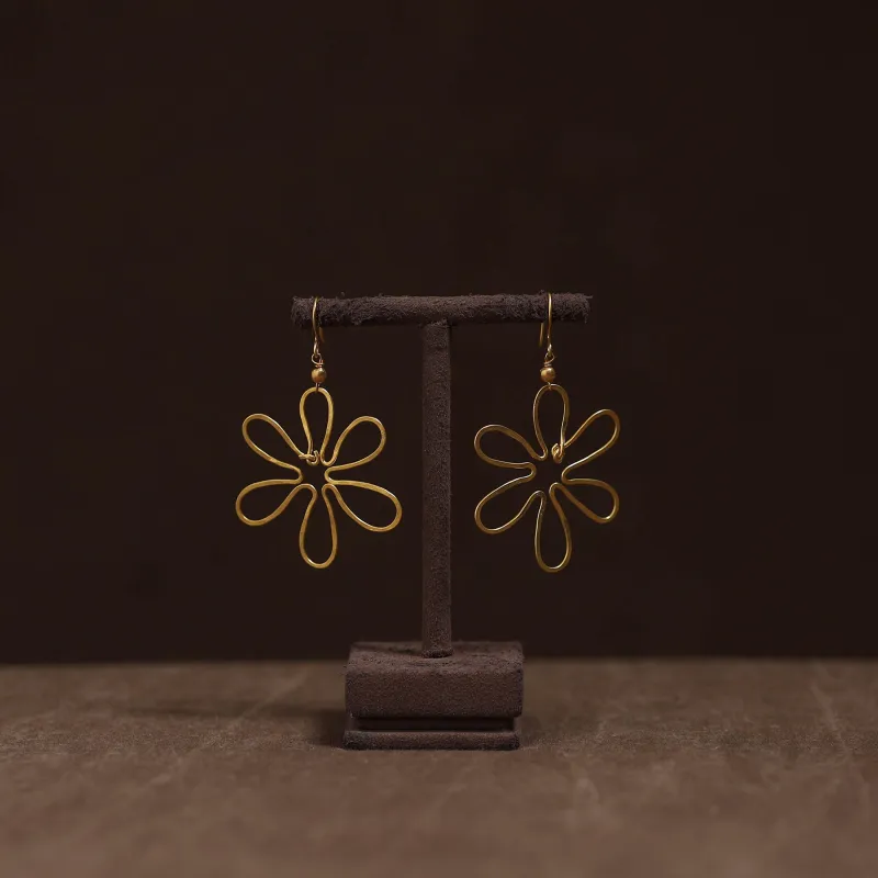 Yellow - Brass Metal Handcrafted Earrings 91 made by Itokri