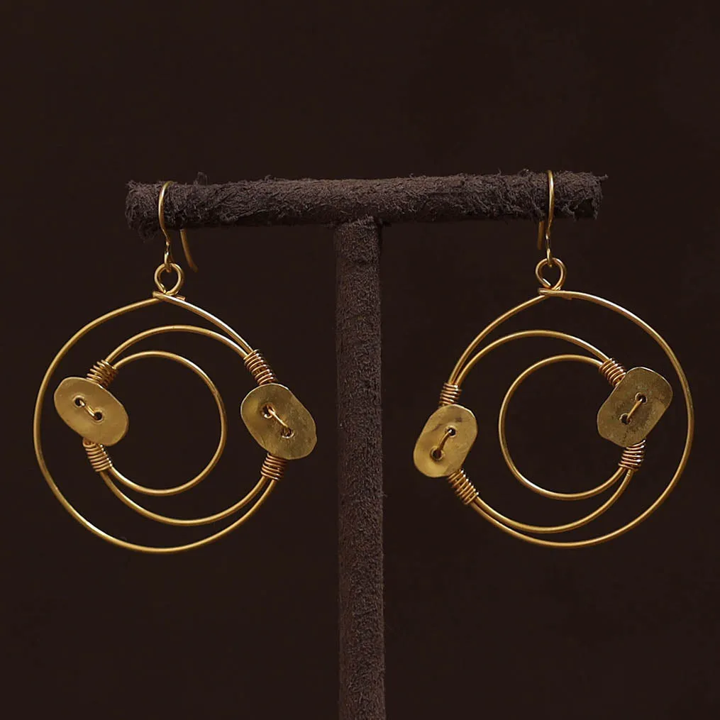 Yellow - Brass Metal Handcrafted Earrings 89 sold by Itokri product image thumbnail 2