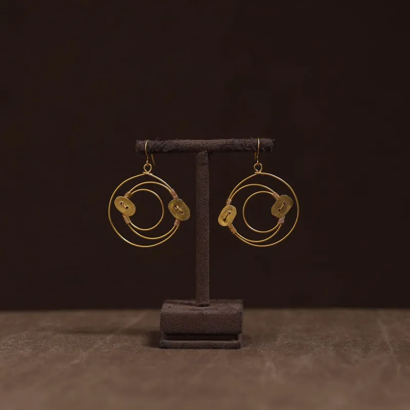 Yellow - Brass Metal Handcrafted Earrings 89 made by Itokri
