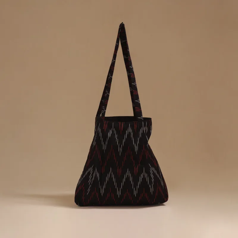 Black - Handcrafted Fabric Jhola Bag 40 sold by Itokri