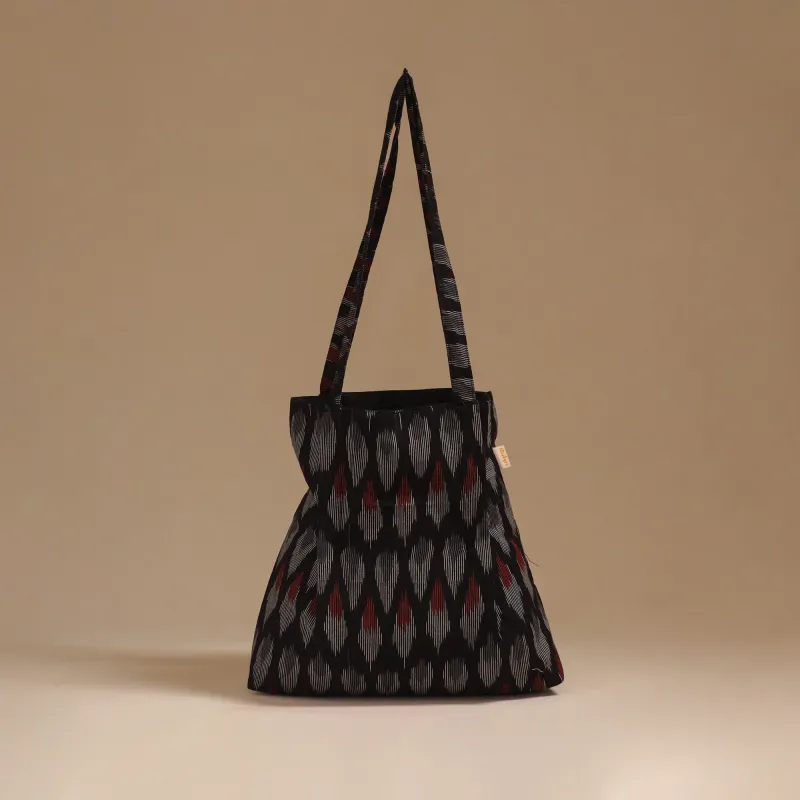 Black - Handcrafted Fabric Jhola Bag 39 sold by Itokri