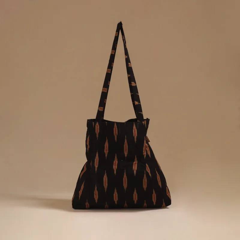 Black - Handcrafted Fabric Jhola Bag 33 made by Itokri