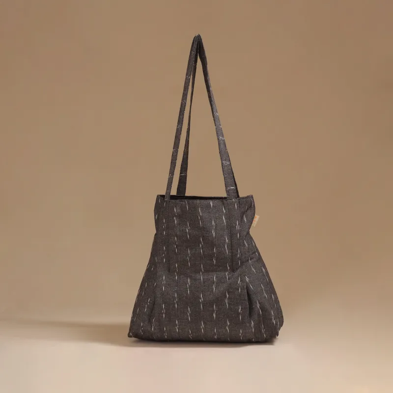 Grey - Handcrafted Fabric Jhola Bag 32 made by Itokri