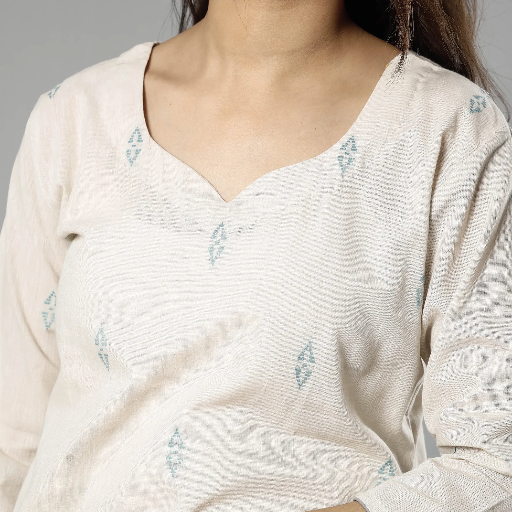 Beige - Jacquard Cotton Straight Kurta 12 sold by Itokri product image thumbnail 5