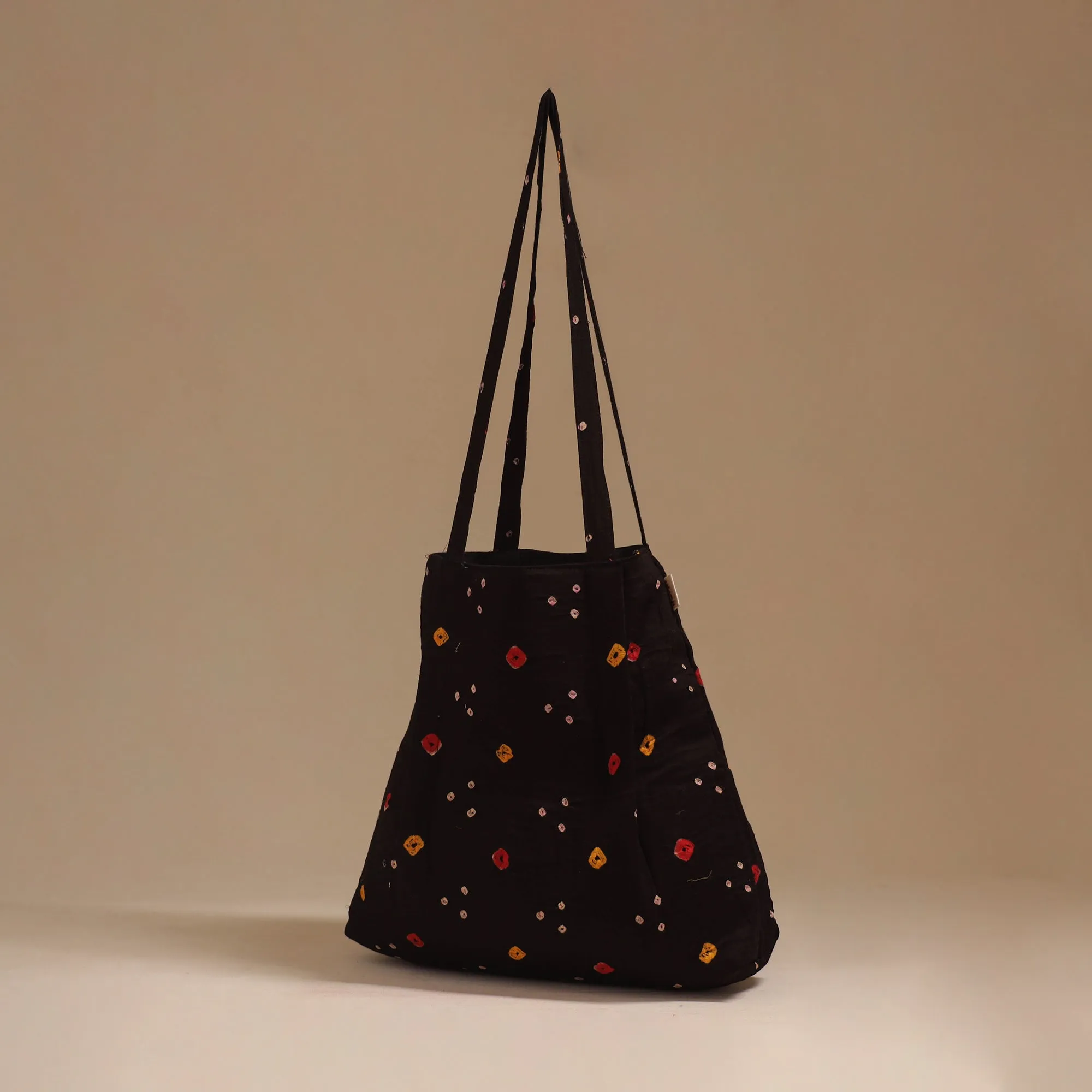 Black - Handcrafted Fabric Jhola Bag 12 sold by Itokri product image thumbnail 2