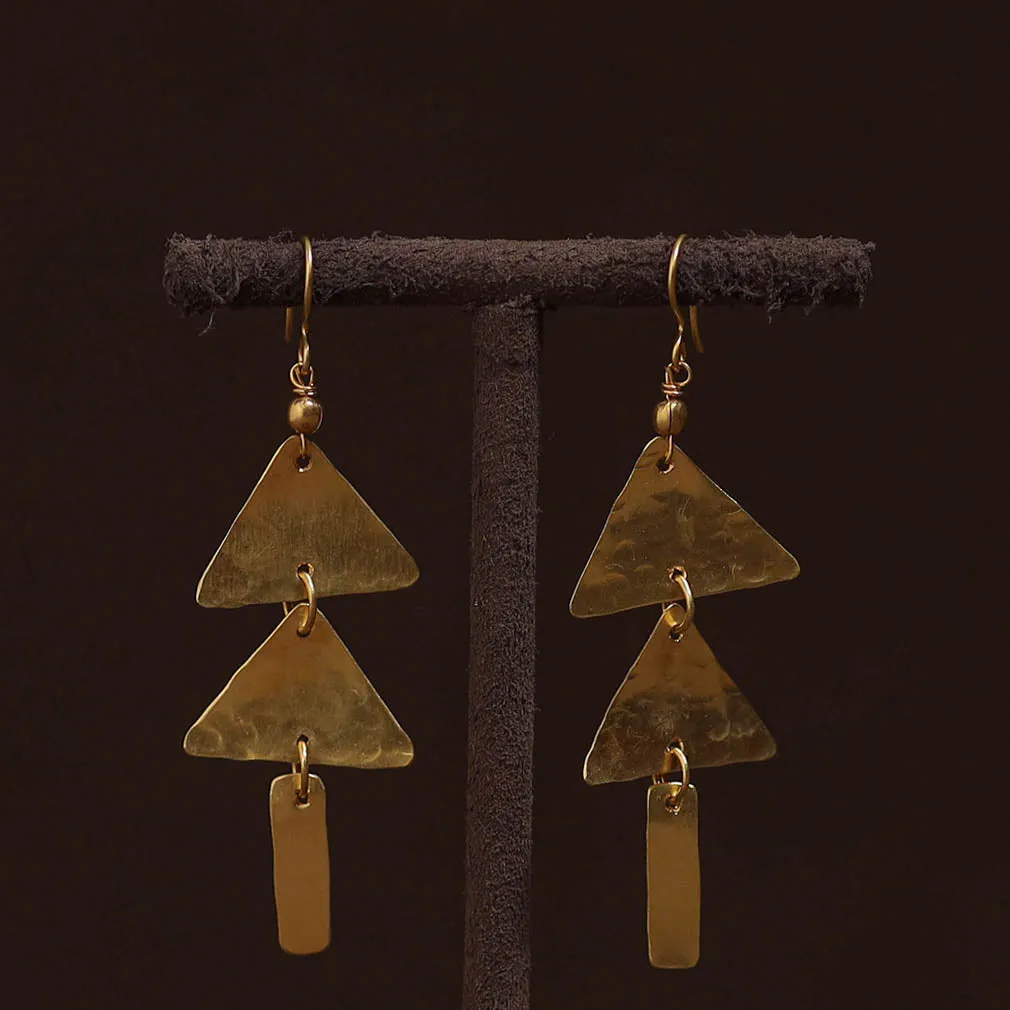 Yellow - Brass Metal Handcrafted Earrings 47 sold by Itokri product image thumbnail 2