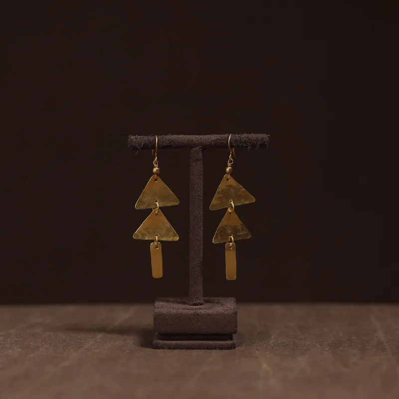 Yellow - Brass Metal Handcrafted Earrings 47 made by Itokri