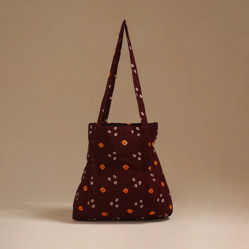 Maroon - Handcrafted Fabric Jhola Bag 02 sold by Itokri
