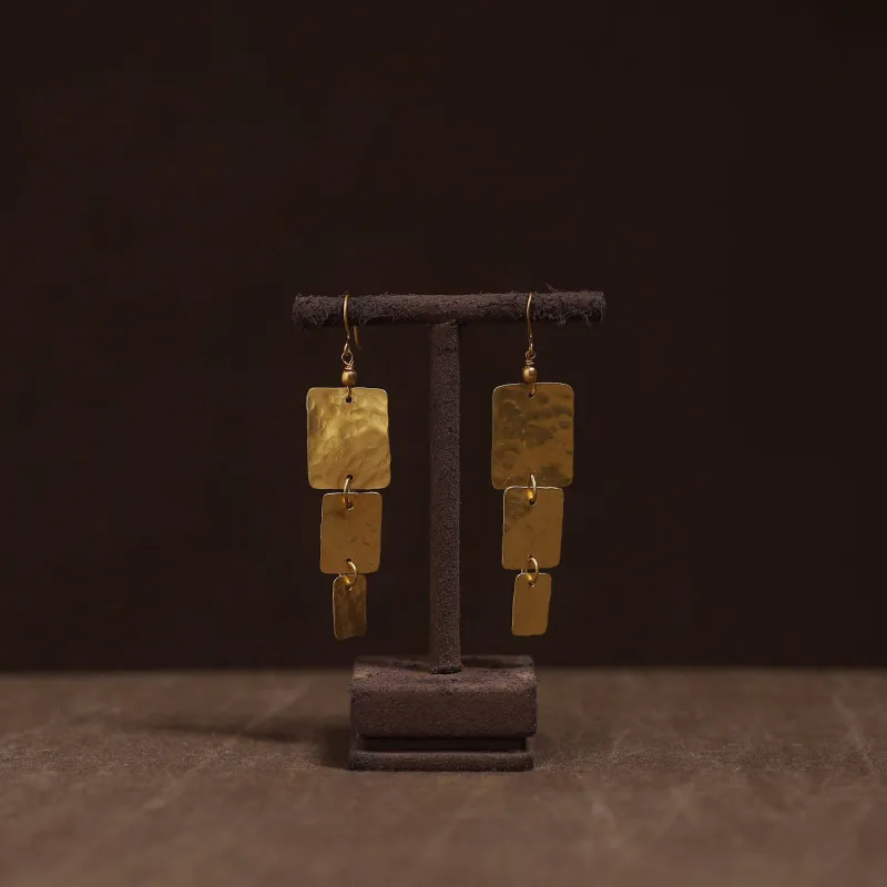 Yellow - Brass Metal Handcrafted Earrings 45 made by Itokri