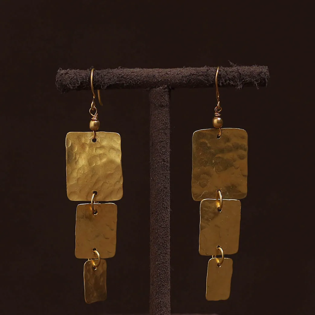 Yellow - Brass Metal Handcrafted Earrings 45 sold by Itokri product image thumbnail 2