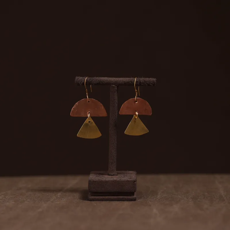 Yellow - Brass Metal Handcrafted Earrings 42 made by Itokri