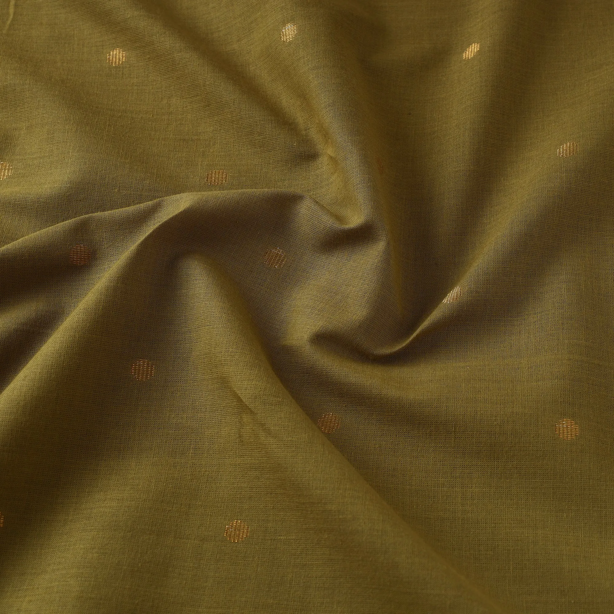 Olive Green - Prewashed Cotton Jacquard Fabric 02 sold by Itokri product image thumbnail 3