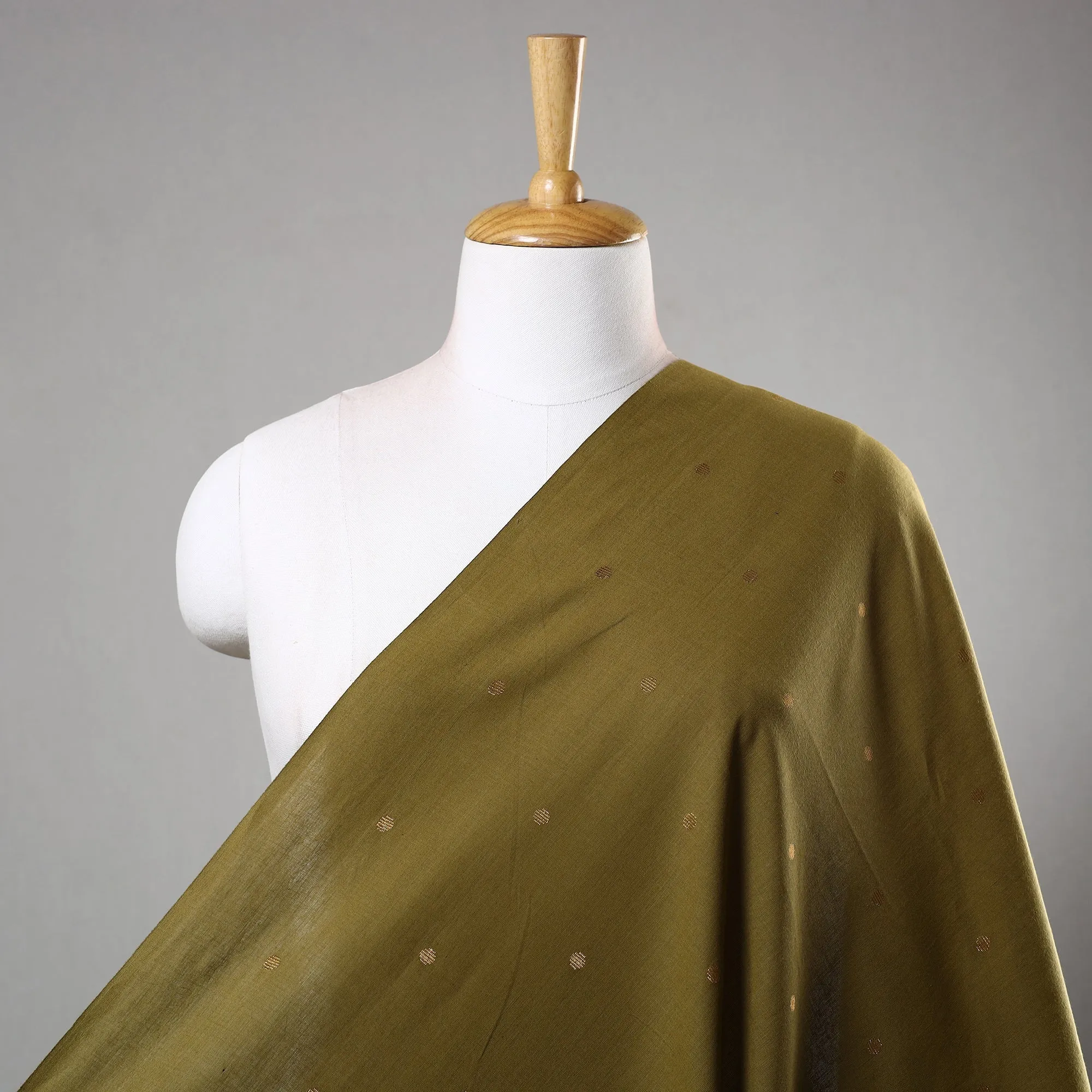Olive Green - Prewashed Cotton Jacquard Fabric 02 sold by Itokri