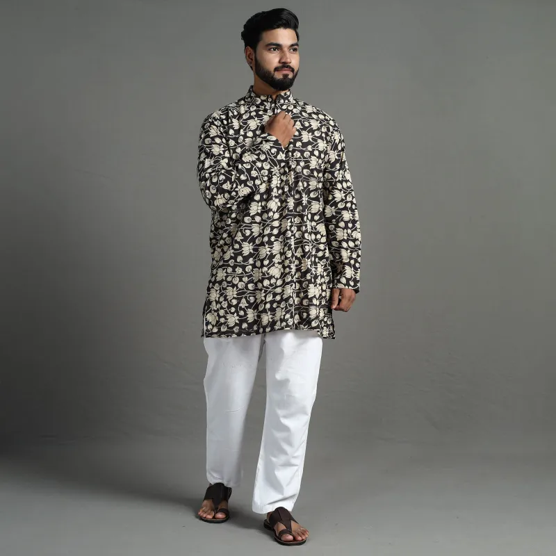 Kalamkari Printed Cotton Men Short Kurta 11 sold by Itokri