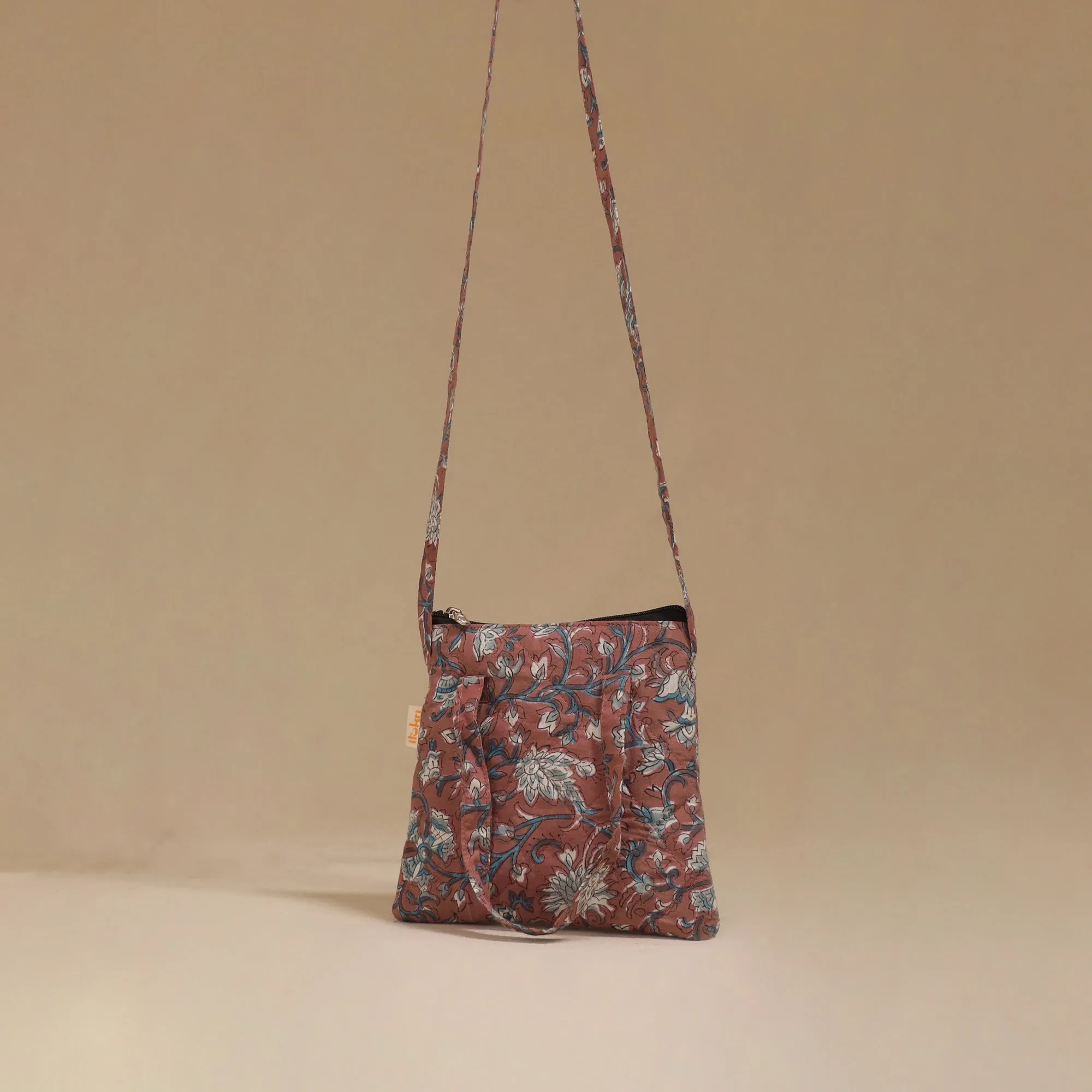 Brown - Handcrafted Quilted Sling Bag 16 sold by Itokri product image thumbnail 3