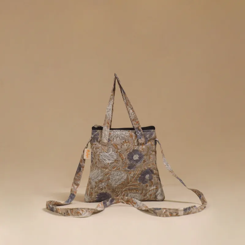 Brown - Handcrafted Quilted Sling Bag 10 sold by Itokri