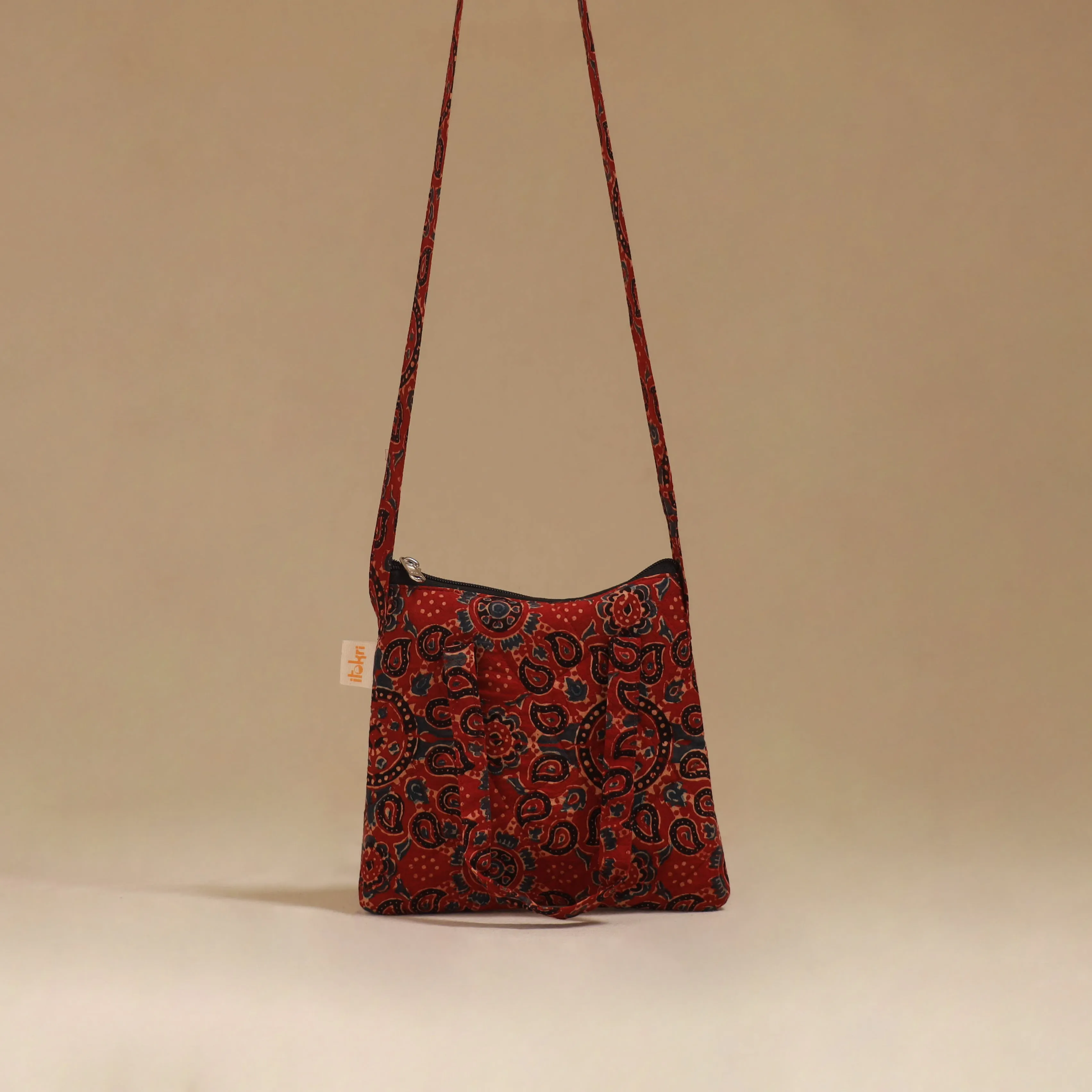 Red - Handcrafted Quilted Sling Bag 03 sold by Itokri product image thumbnail 2