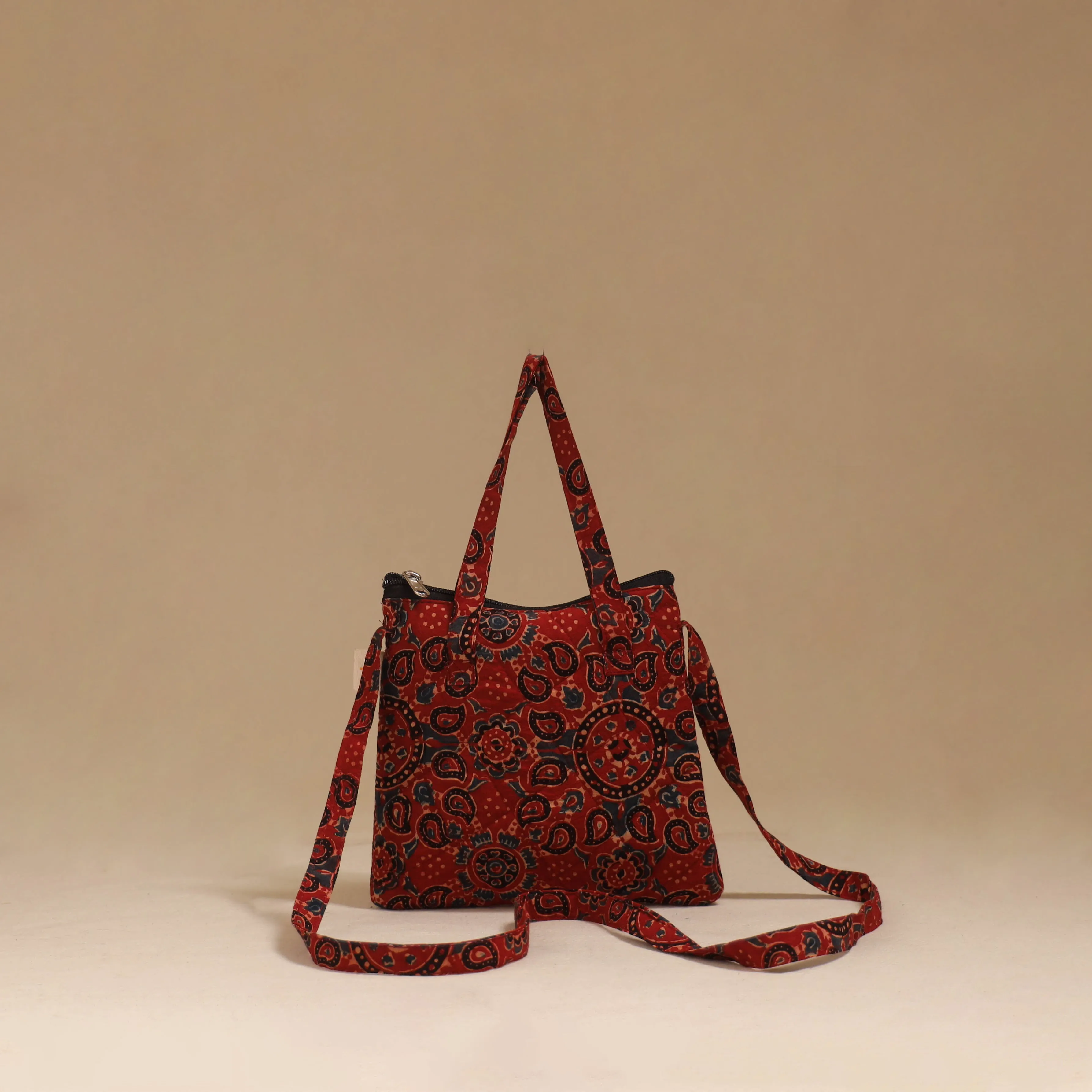 Red - Handcrafted Quilted Sling Bag 03 sold by Itokri