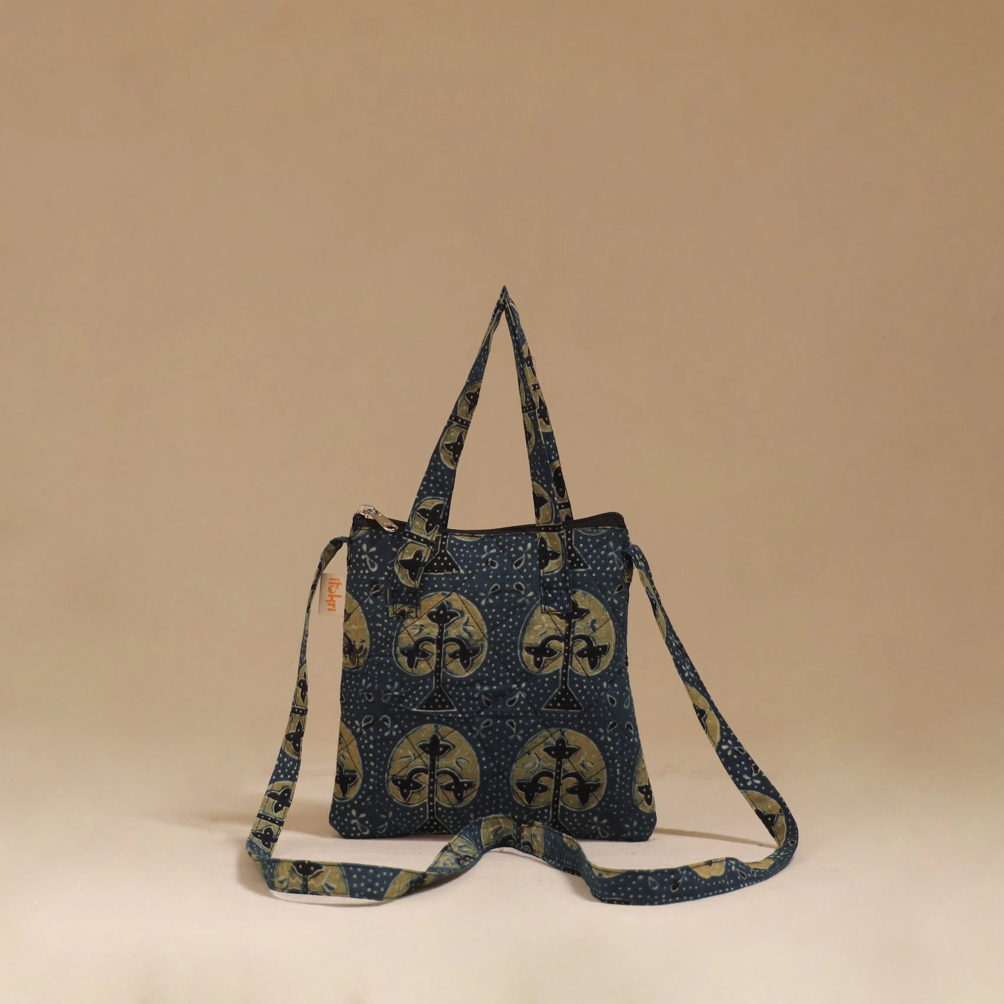Blue - Handcrafted Quilted Sling Bag 02 sold by Itokri