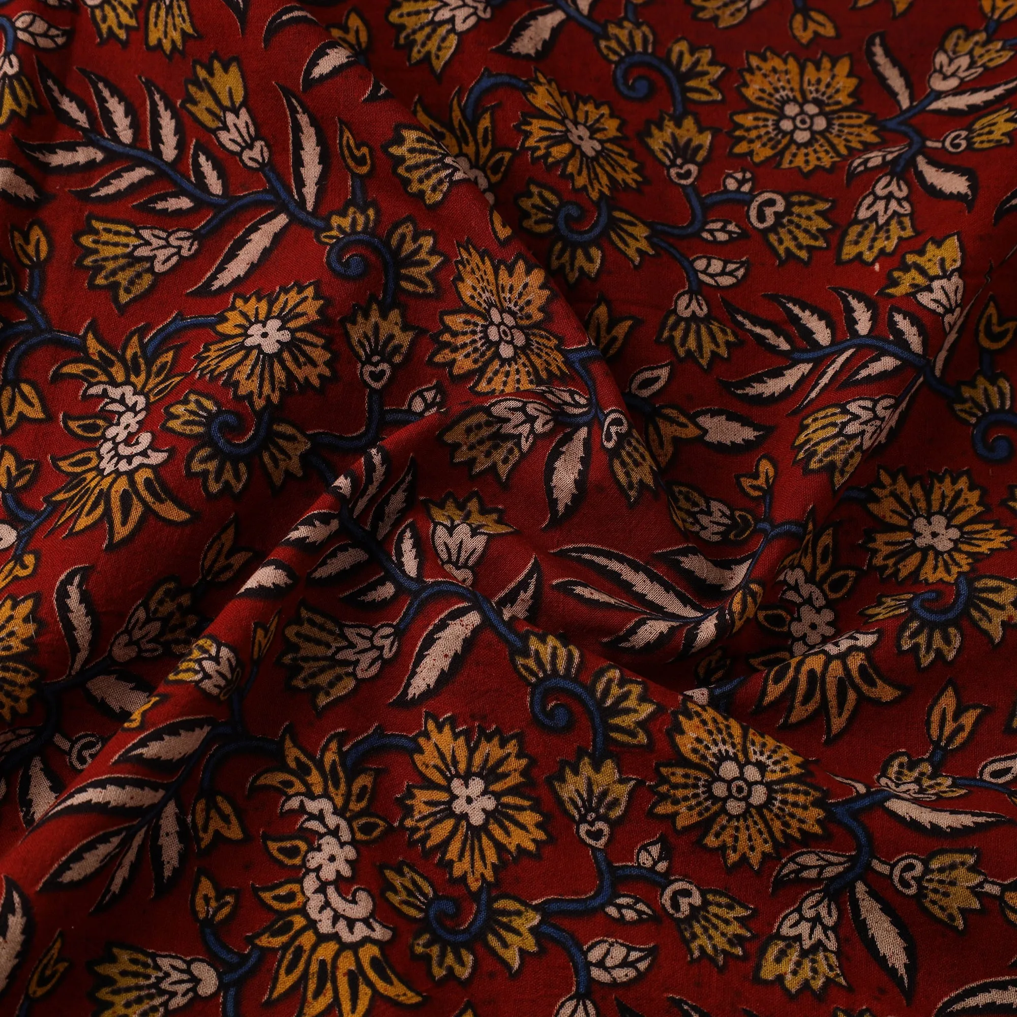 Red - Cotton Kalamkari Print Fabric 13 sold by Itokri product image thumbnail 3