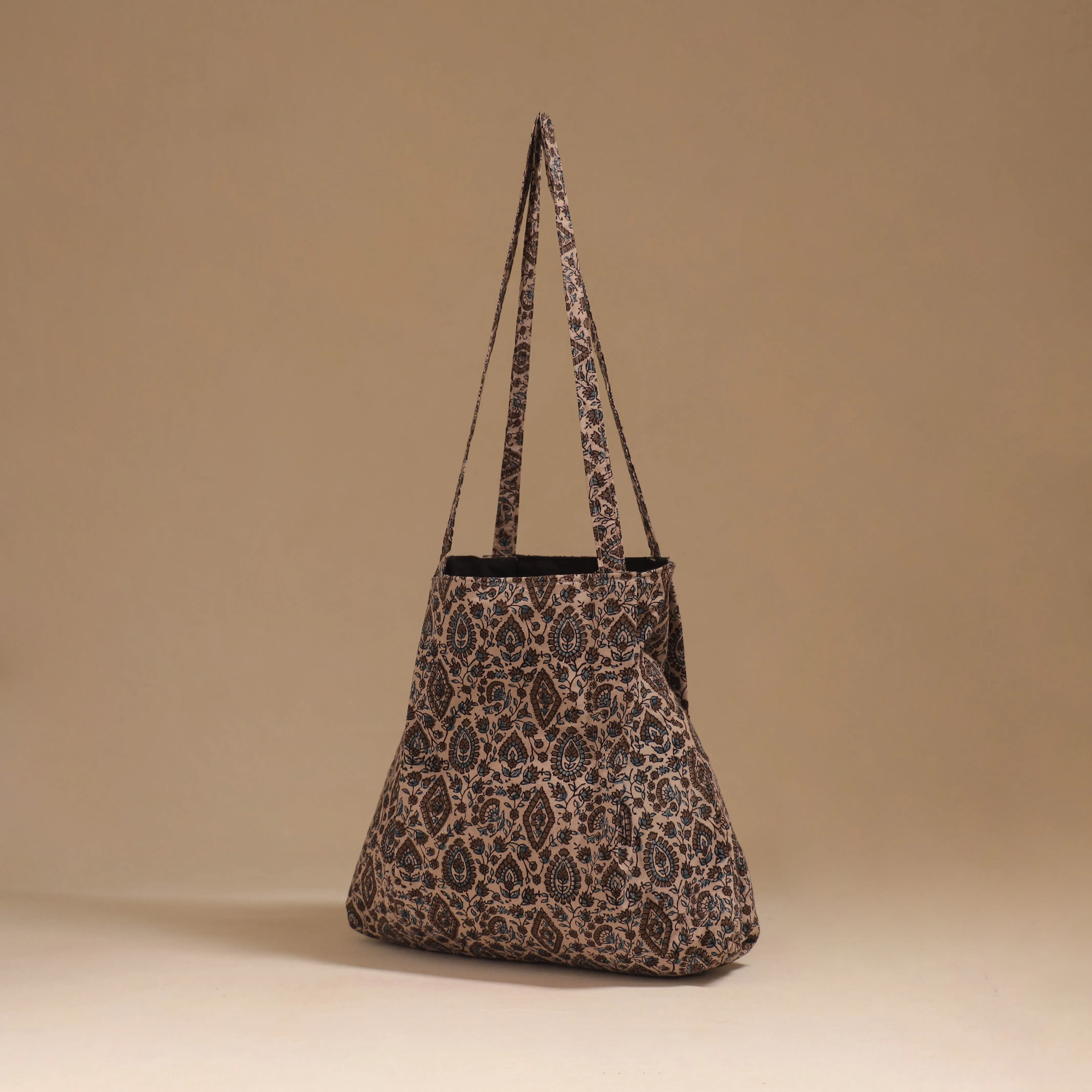 Beige - Handcrafted Fabric Jhola Bag 31 sold by Itokri product image thumbnail 2