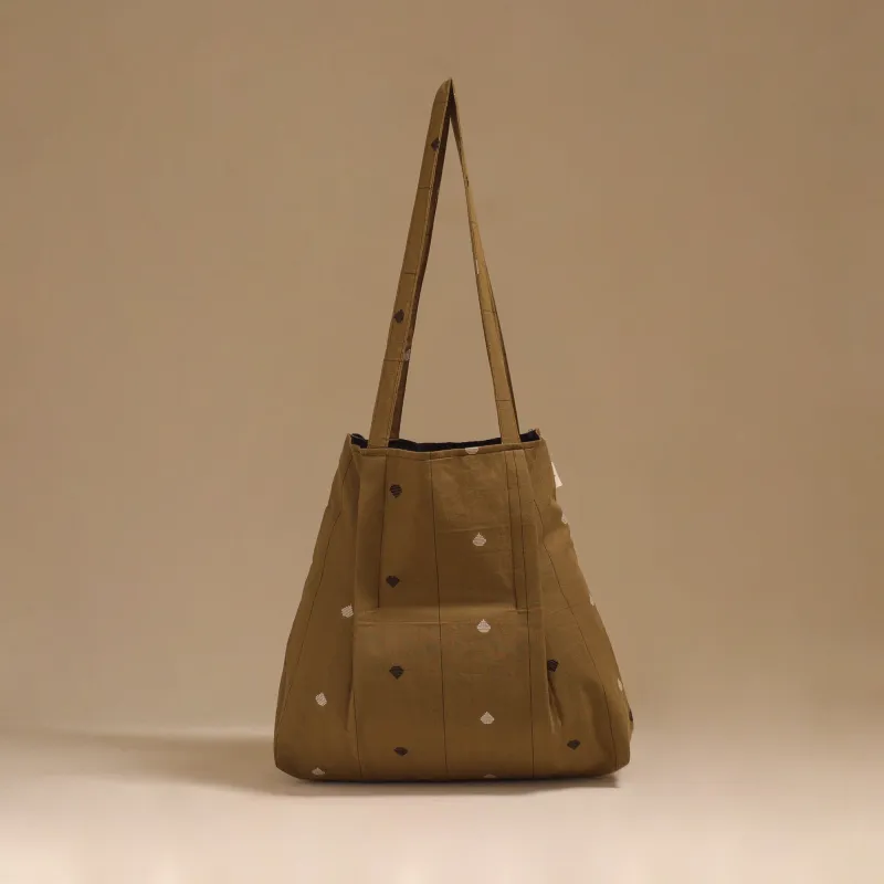 Brown - Handcrafted Fabric Jhola Bag 22 sold by Itokri