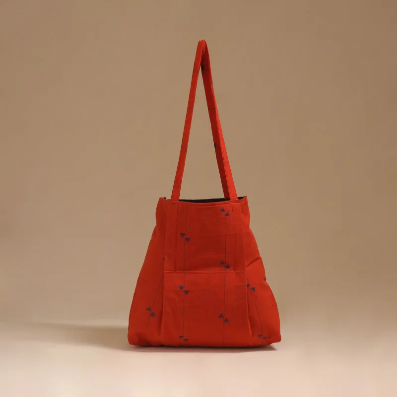 Red - Handcrafted Fabric Jhola Bag 20 made by Itokri
