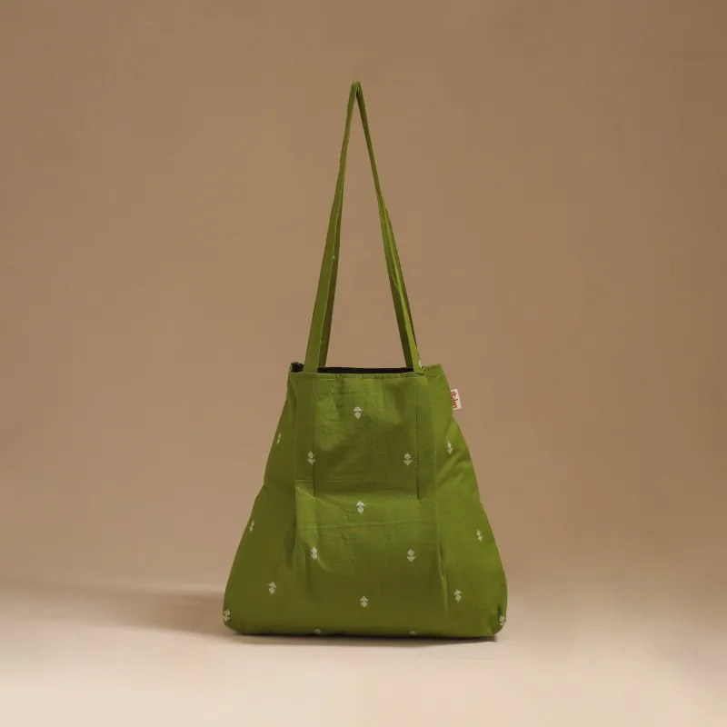 Green - Handcrafted Fabric Jhola Bag 03 made by Itokri