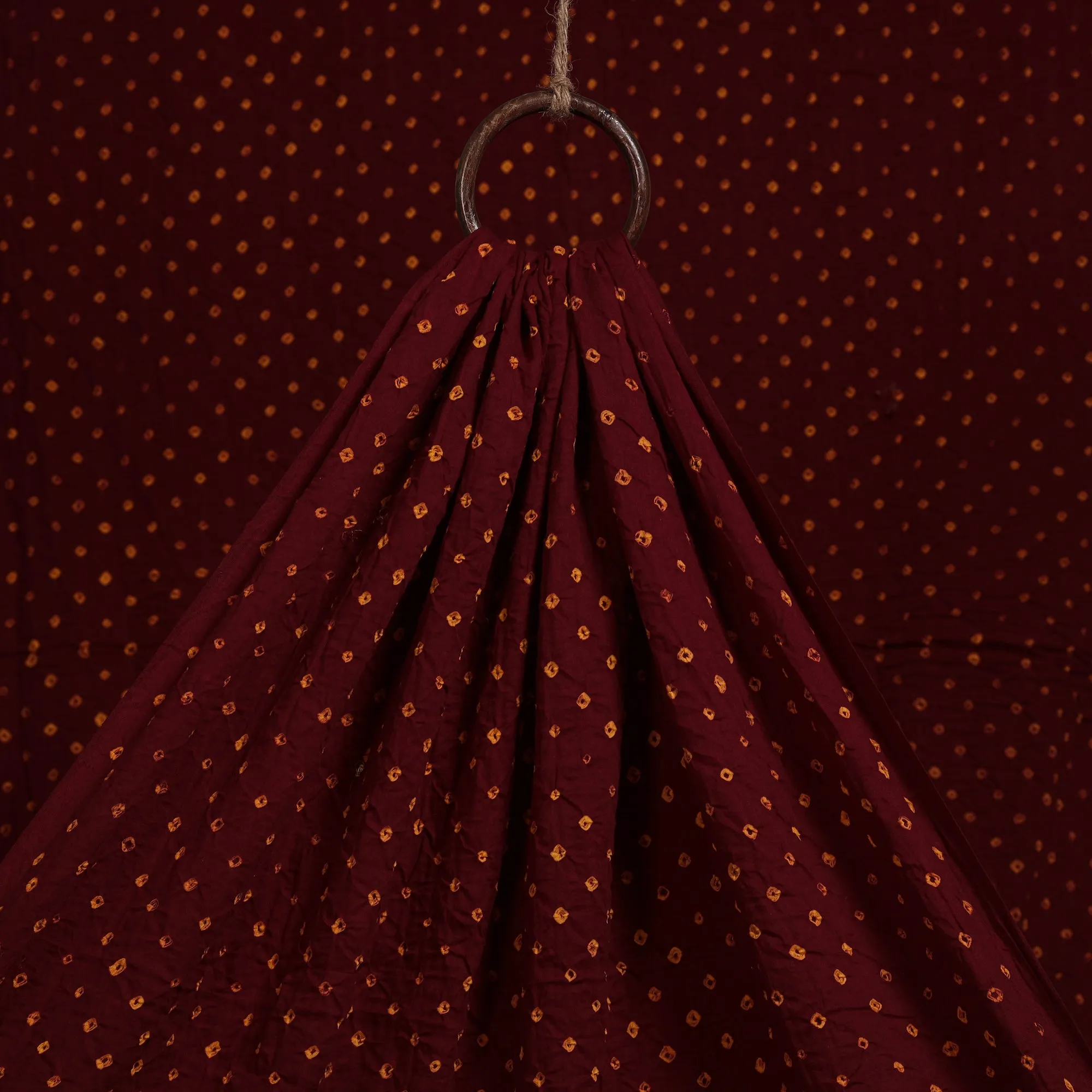 Maroon - Kutch Tie-Dye Cotton Bandhani Fabric 02 sold by Itokri product image thumbnail 2