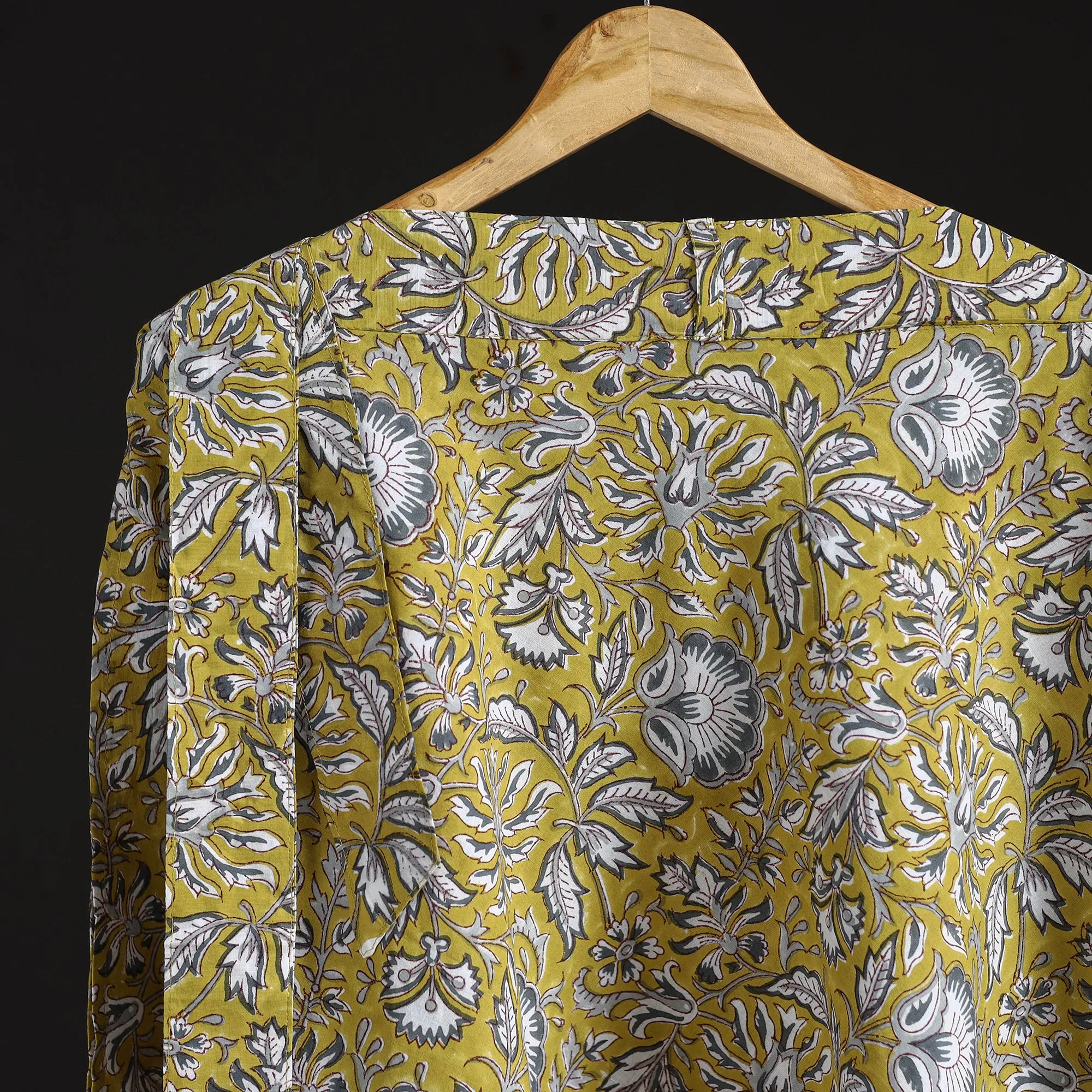 Yellow - Sanganeri Hand Block Print Cotton Wrap Around Skirt 85 sold by Itokri product image thumbnail 3