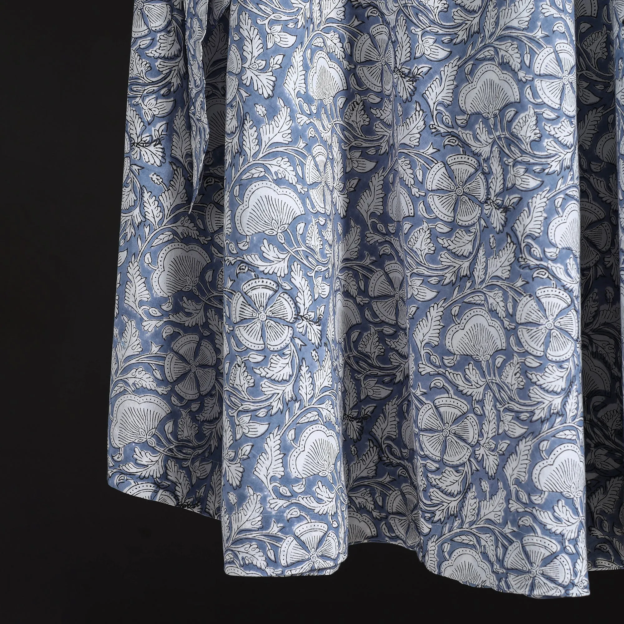 Blue - Sanganeri Hand Block Print Cotton Wrap Around Skirt 84 sold by Itokri product image thumbnail 4