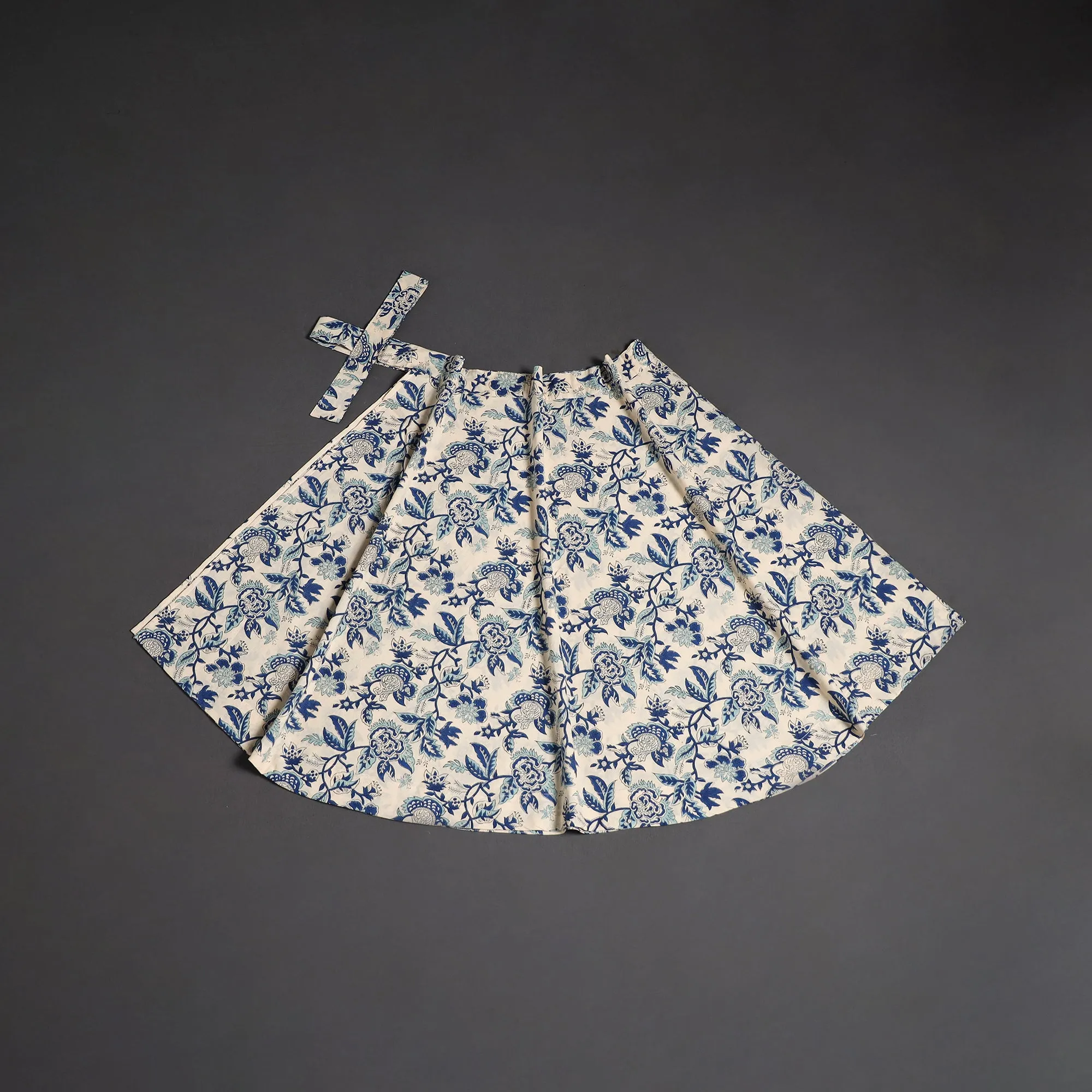 Sanganeri Hand Block Print Cotton Wrap Around Skirt 81 sold by Itokri product image thumbnail 2