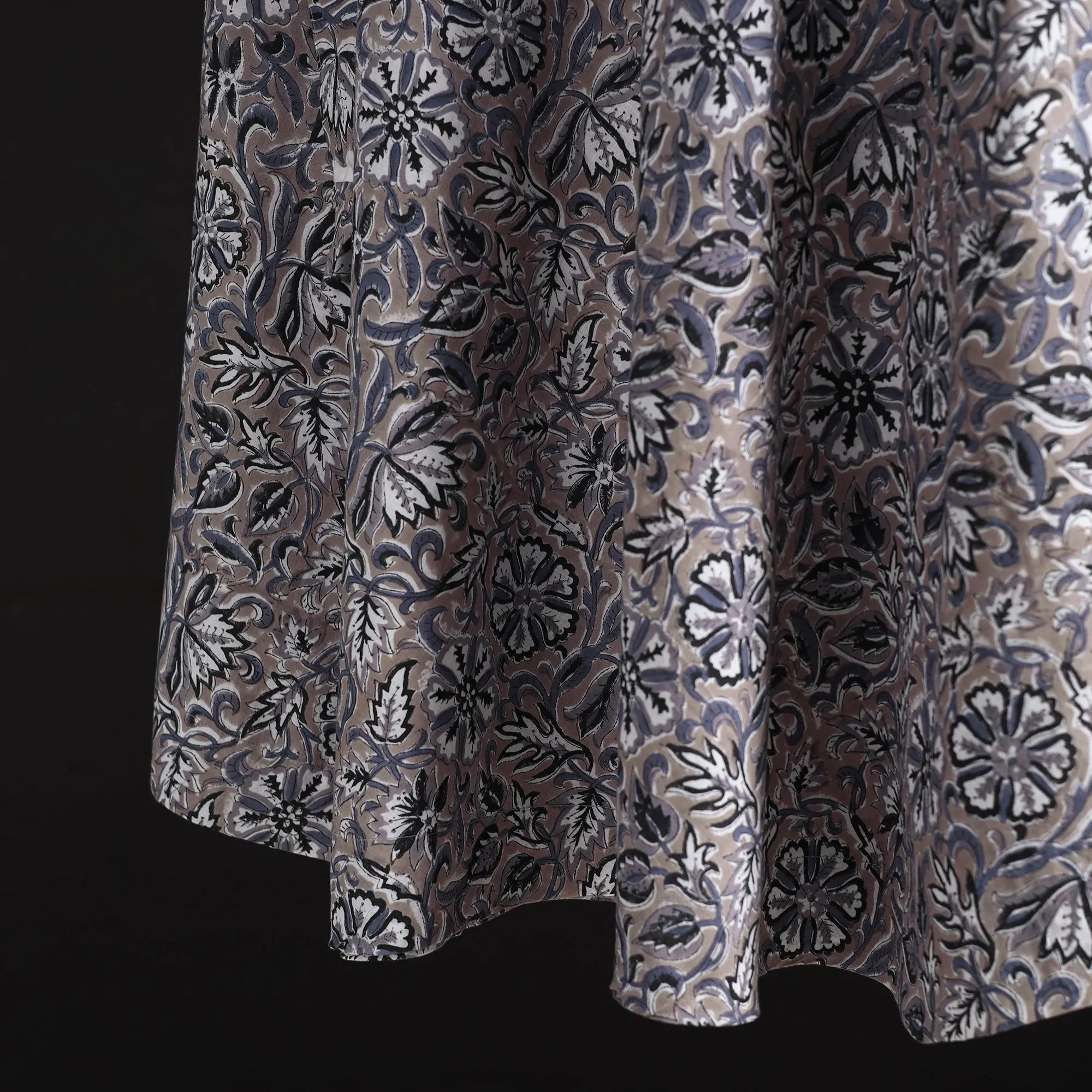 Brown - Sanganeri Hand Block Print Cotton Wrap Around Skirt 47 sold by Itokri product image thumbnail 4