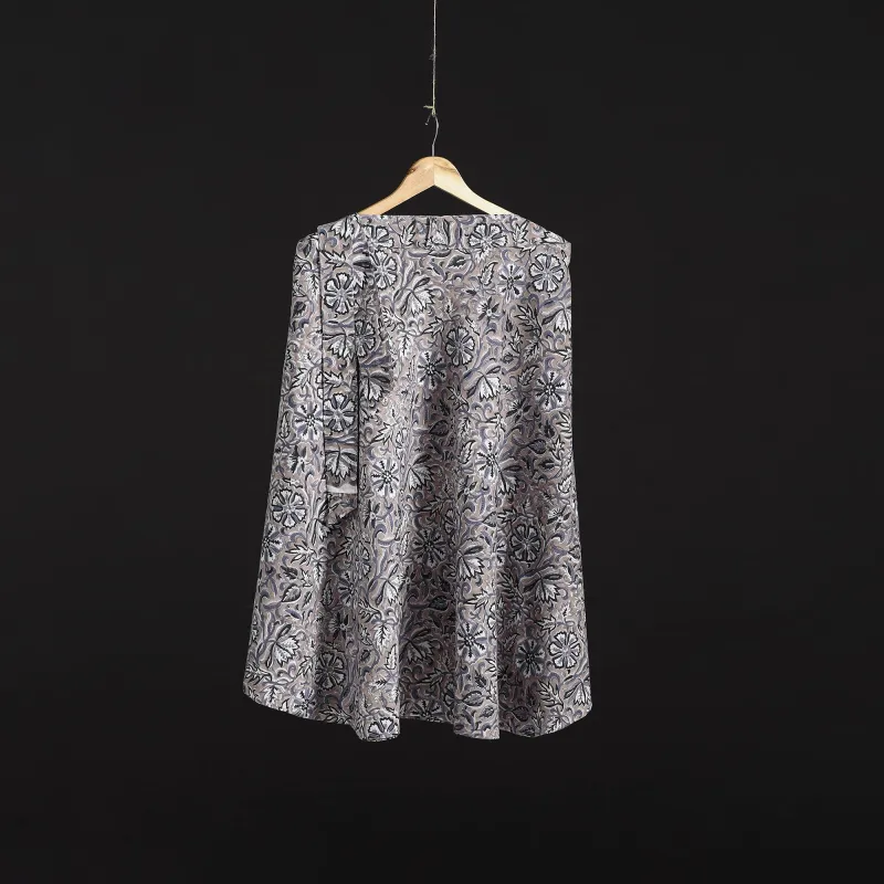 Brown - Sanganeri Hand Block Print Cotton Wrap Around Skirt 47 made by Itokri