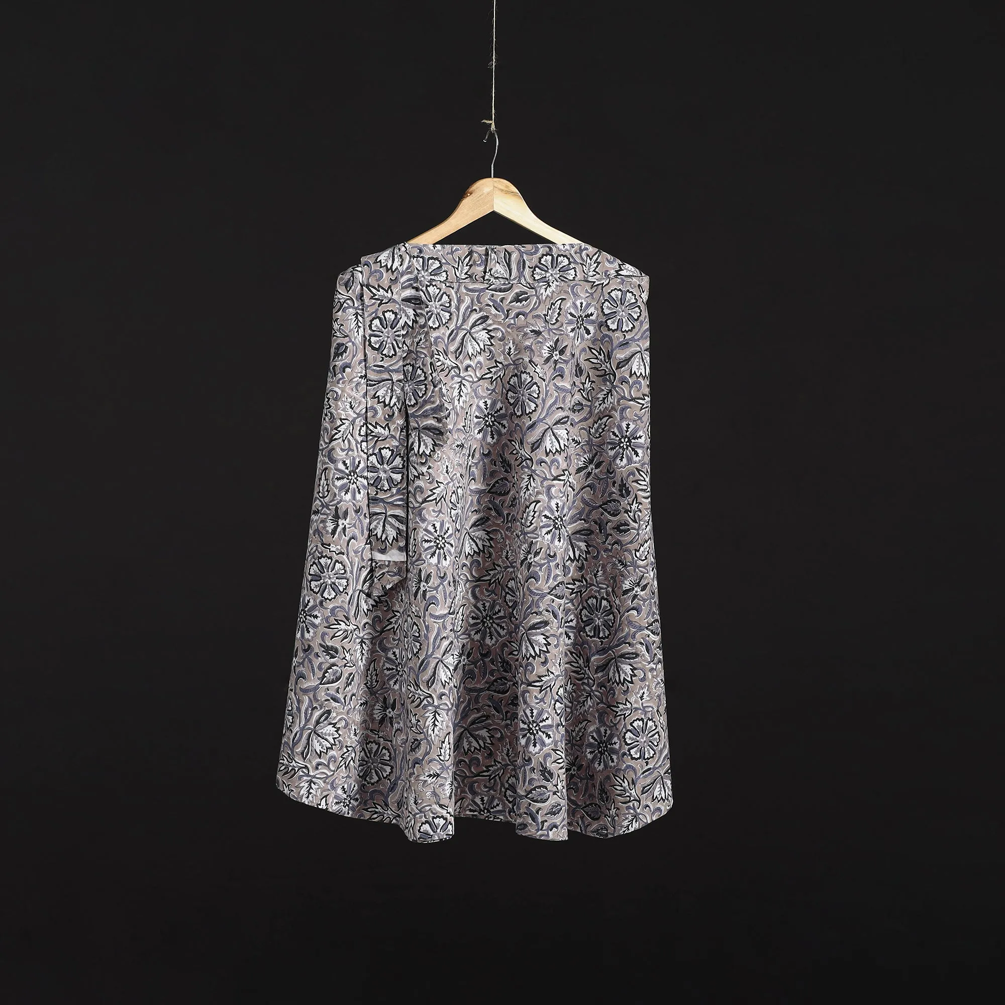 Brown - Sanganeri Hand Block Print Cotton Wrap Around Skirt 47 sold by Itokri