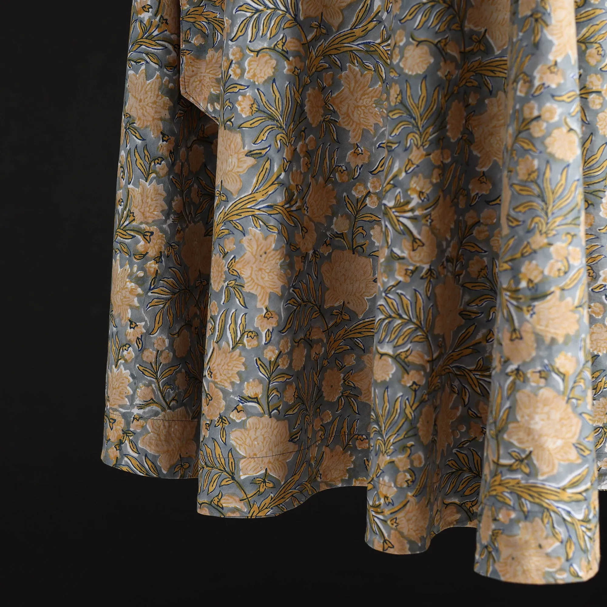 Brown - Sanganeri Hand Block Print Cotton Wrap Around Skirt 46 sold by Itokri product image thumbnail 4