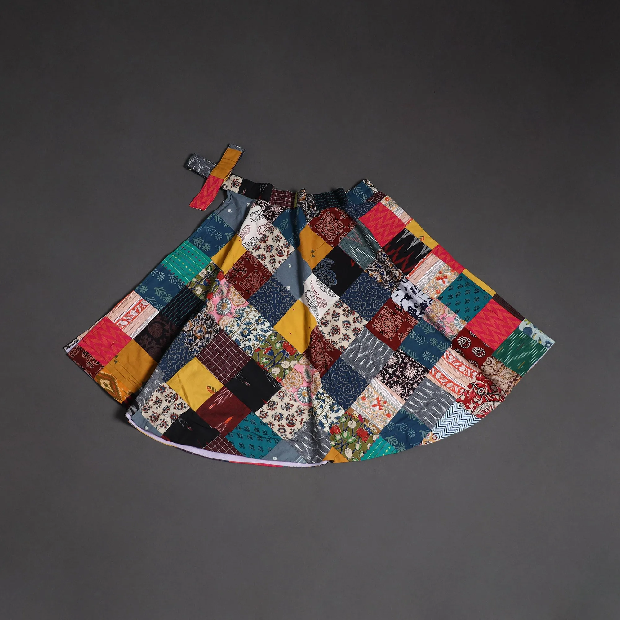 Multicolor - Tukdi Patchwork Cotton Wrap Around Skirt 31 sold by Itokri product image thumbnail 2