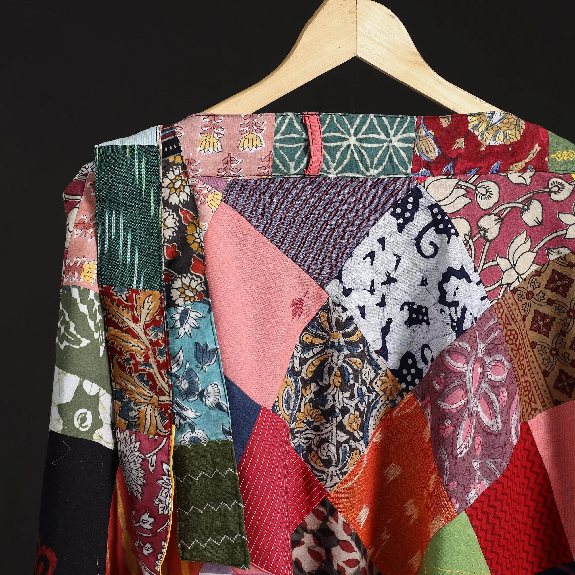 Multicolor - Tukdi Patchwork Cotton Wrap Around Skirt 20 sold by Itokri product image thumbnail 3