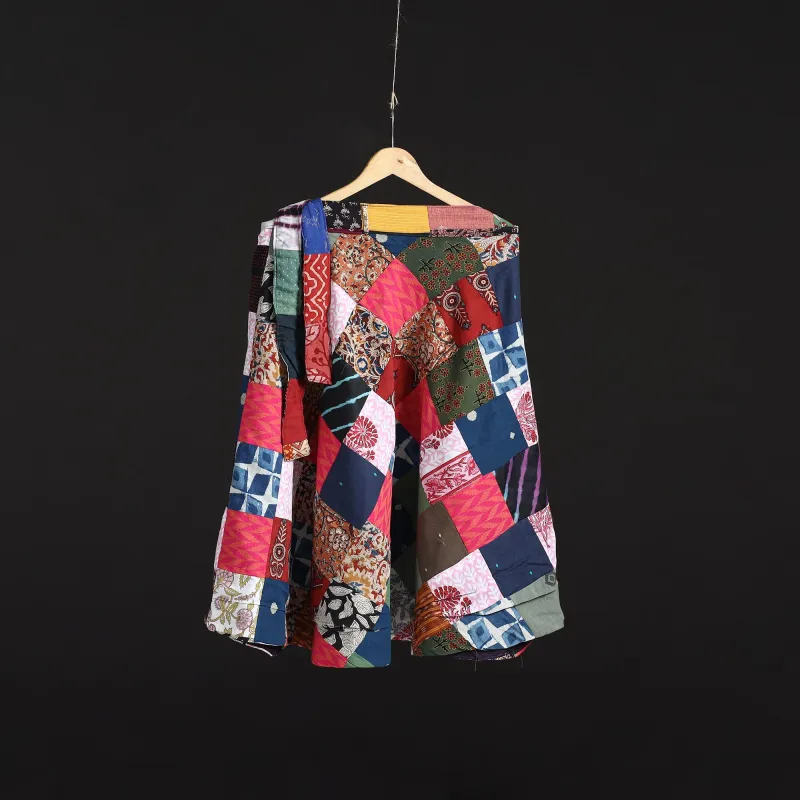 Multicolor - Tukdi Patchwork Cotton Wrap Around Skirt 15 made by Itokri