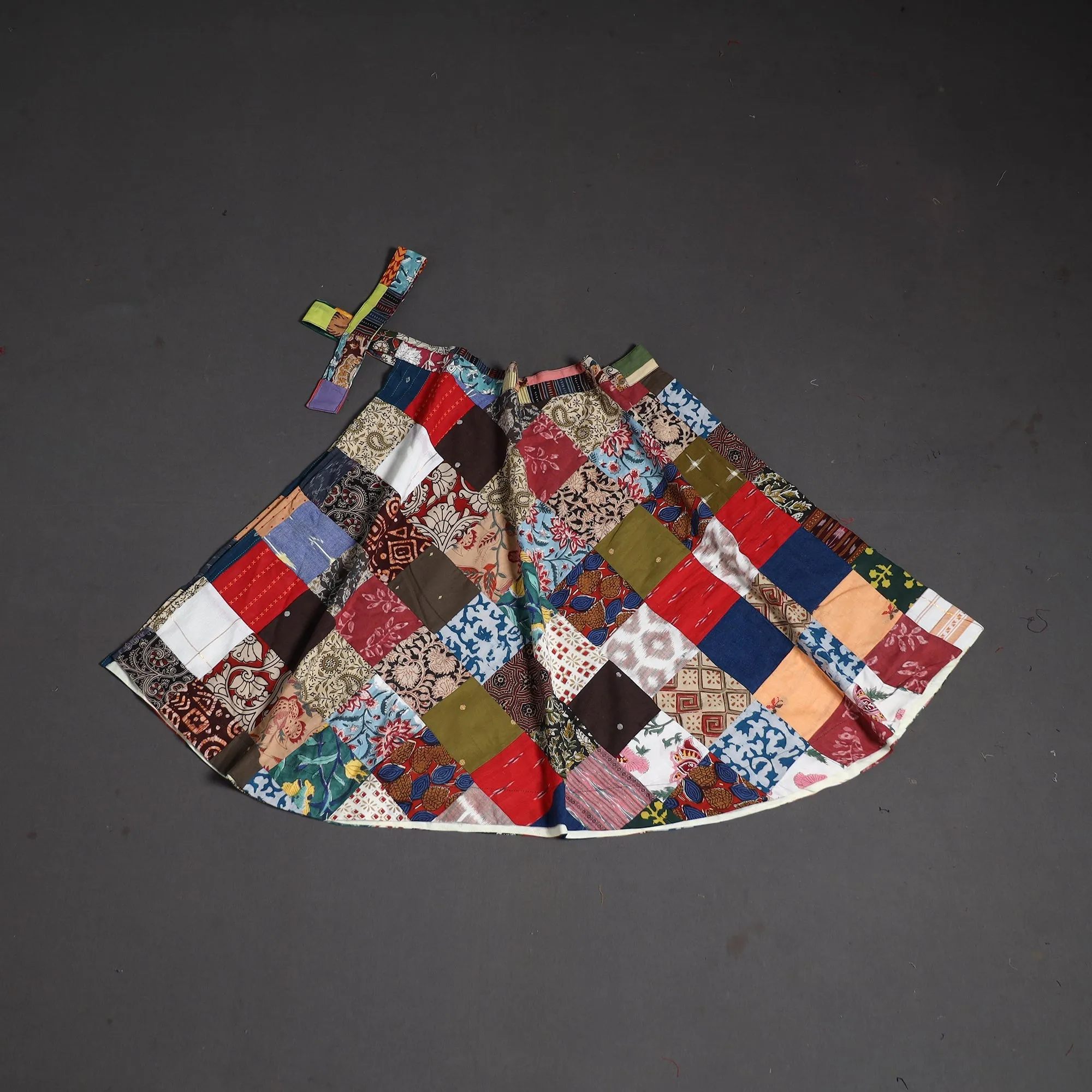 Multicolor - Tukdi Patchwork Cotton Wrap Around Skirt 14 sold by Itokri product image thumbnail 2