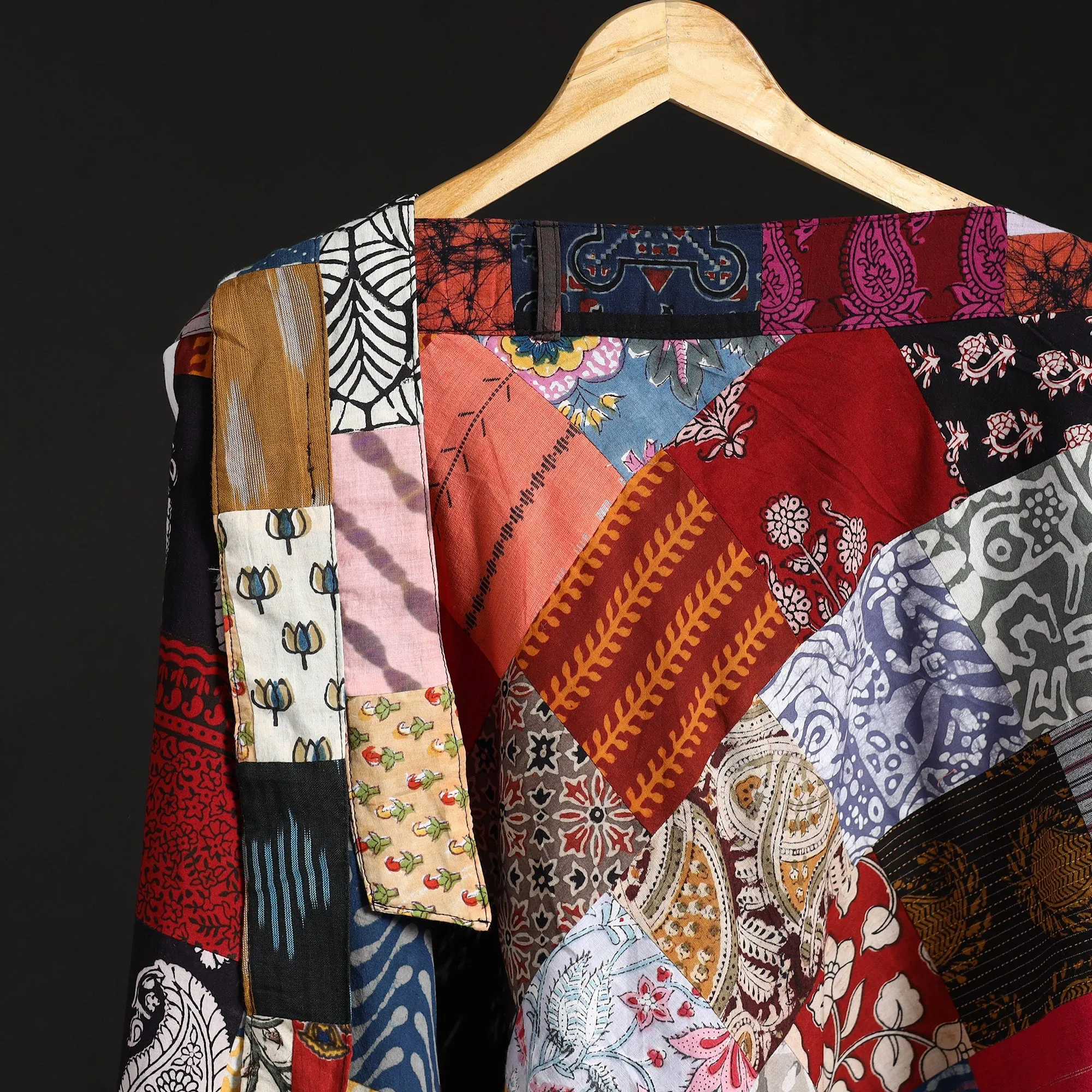 Multicolor - Tukdi Patchwork Cotton Wrap Around Skirt 11 sold by Itokri product image thumbnail 3