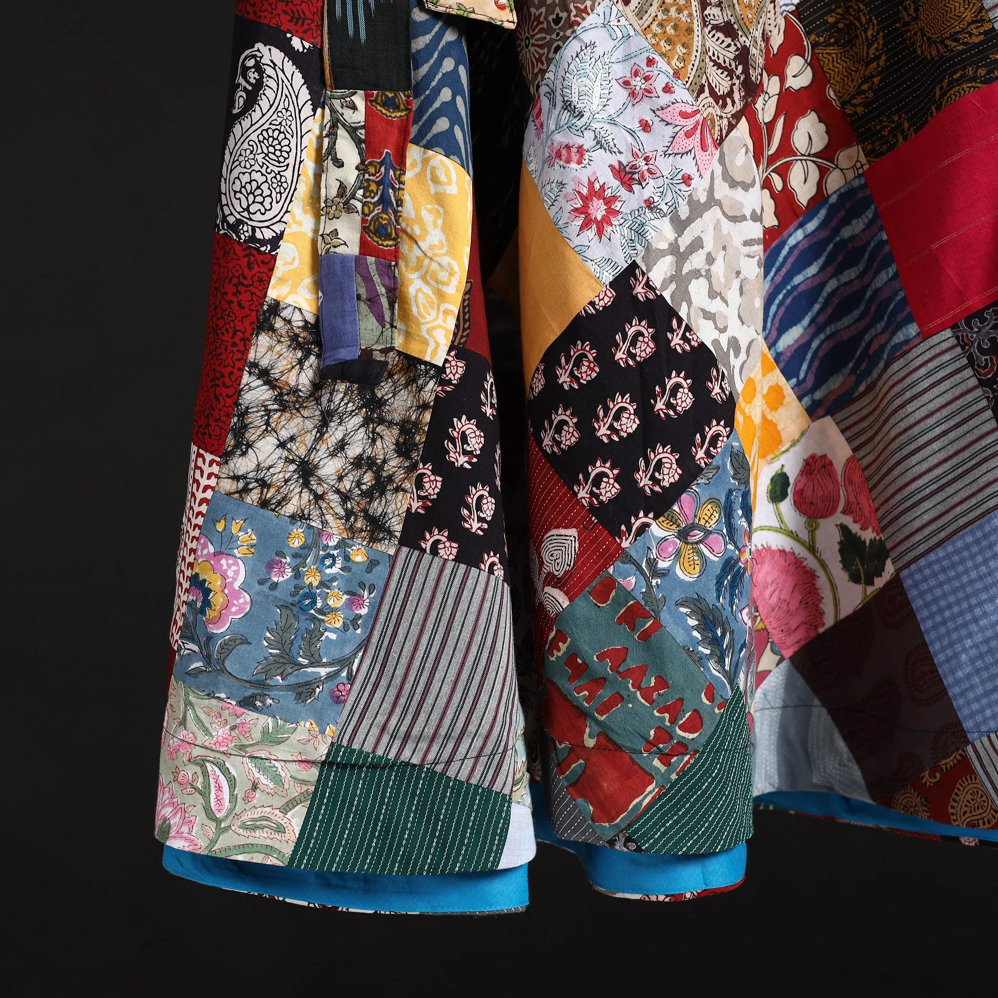 Multicolor - Tukdi Patchwork Cotton Wrap Around Skirt 11 sold by Itokri product image thumbnail 4