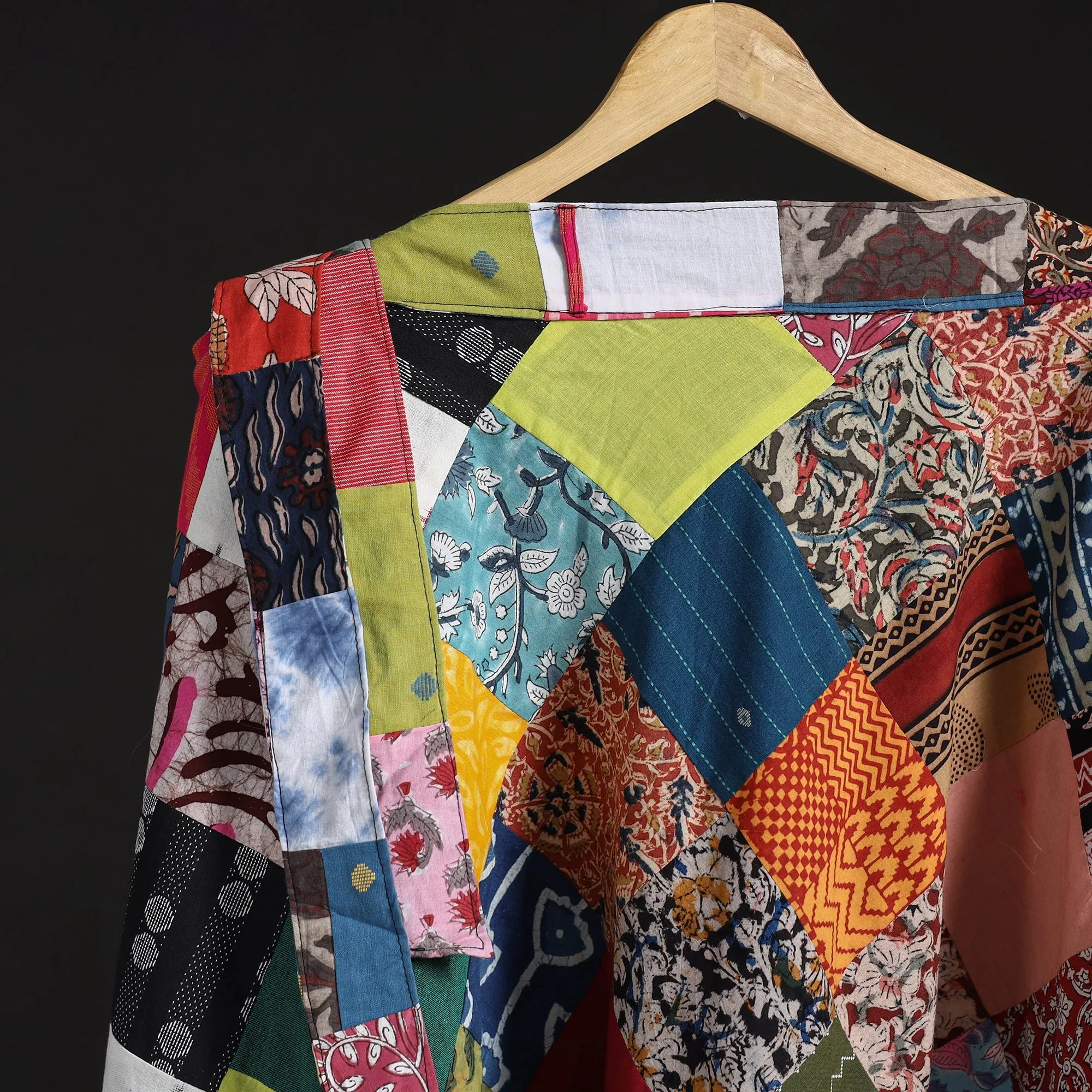 Multicolor - Tukdi Patchwork Cotton Wrap Around Skirt 07 sold by Itokri product image thumbnail 3