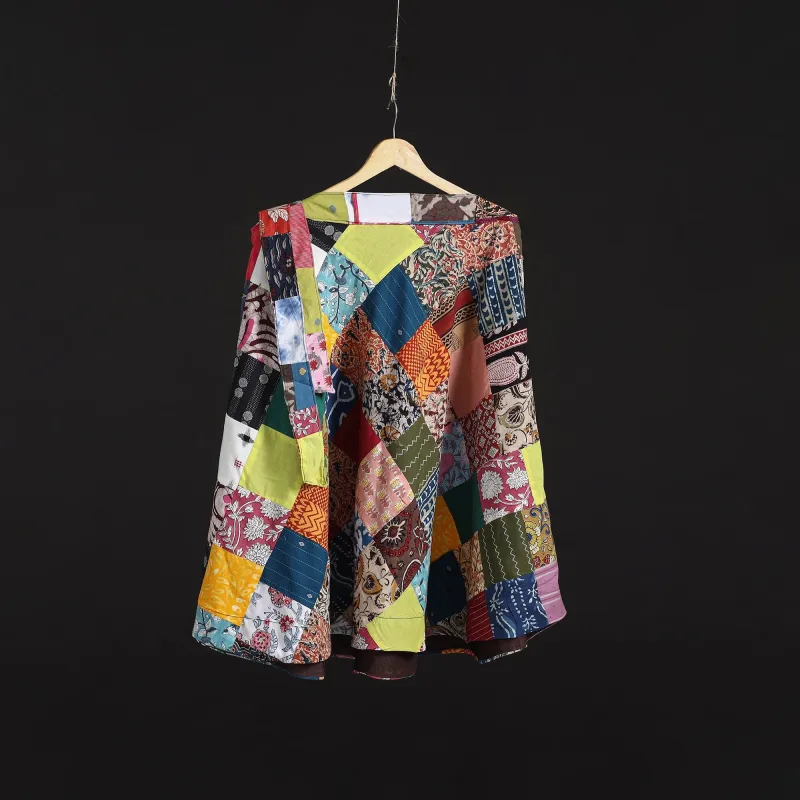 Multicolor - Tukdi Patchwork Cotton Wrap Around Skirt 07 made by Itokri